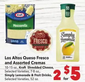 Vallarta Supermarkets Los Altos Queso Fresco and Assorted Cremas offer