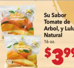Vallarta Supermarkets Su Sabor Tomate de Arbol, y Lulu Natural offer