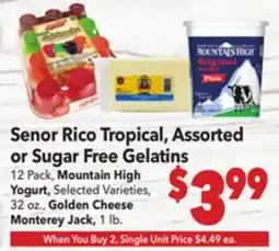 Vallarta Supermarkets Senor Rico Tropical, Assorted or Sugar Free Gelatins offer