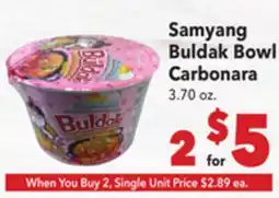 Vallarta Supermarkets Samyang Buldak Bowl Carbonara offer