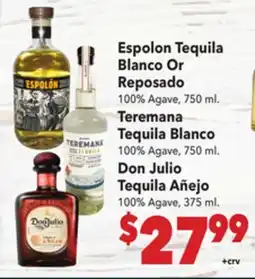 Vallarta Supermarkets Espolon Tequila Blanco Or Reposado offer