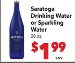 Vallarta Supermarkets Saratoga Drinking Water or Sparkling Water offer