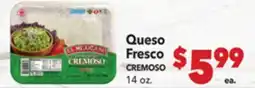 Vallarta Supermarkets Queso Fresco CREMOSO offer