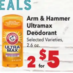 Vallarta Supermarkets Arm & Hammer Ultramax Deodorant offer