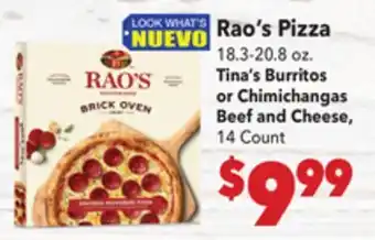Vallarta Supermarkets Rao's Pizza offer