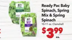 Vallarta Supermarkets Ready Pac Baby Spinach, Spring Mix & Spring Spinach offer