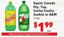 Vallarta Supermarkets Squirt, Canada Dry, 7up, Cactus Cooler, Sunkist or A&W offer