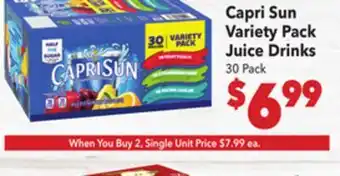Vallarta Supermarkets Capri Sun Variety Pack Juice Drinks offer