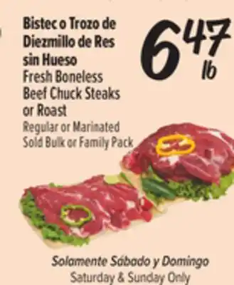 El Super Fresh Fresh Boneless Beef Chuck Steaks or Roast offer