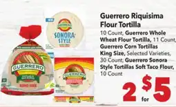 Vallarta Supermarkets Guerrero Riquisima Flour Tortilla offer