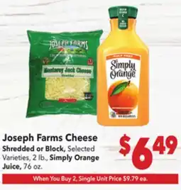 Vallarta Supermarkets Joseph Farms Cheese offer