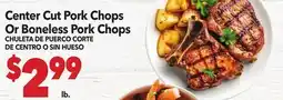 Vallarta Supermarkets Center Cut Pork Chops Or Boneless Pork Chops/CHULETA DE PUERCO CORTE DE CENTRO O SIN HUESO offer