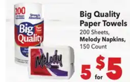 Vallarta Supermarkets Big Quality Paper Towels offer