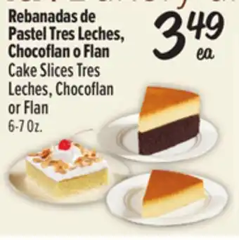 El Super Fresh Cake Slices Tres Leches, Chocoflan or Flan offer