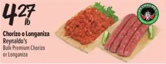 El Super Fresh Reynaldo's Bulk Premium Chorizo or Longaniza offer