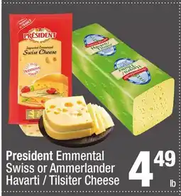 Super King Markets President Emmental Swiss or Ammerlander Havarti/Tilsiter Cheese offer