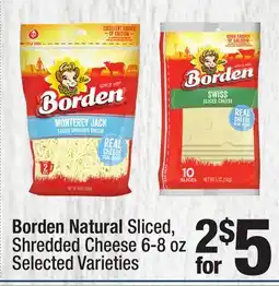 Super King Markets Borden Natural Sliced, Shredded Cheese offer