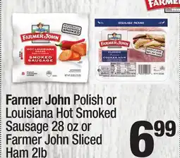 Super King Markets Farmer John Polish or Louisiana Hot Smoked Sausage 28 oz or Farmer John Sliced Ham offer