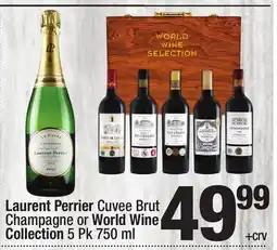 Super King Markets Laurent Perrier Cuvee Brut Champagne or World Wine Collection offer