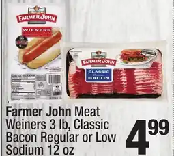 Super King Markets Farmer John Meat Weiners 3 lb, Classic Bacon Regular or Low Sodium 12 oz offer