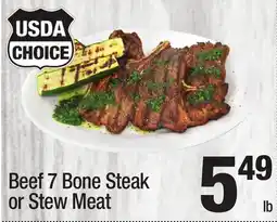 Super King Markets Beef 7 Bone Steak or Stew Meat offer