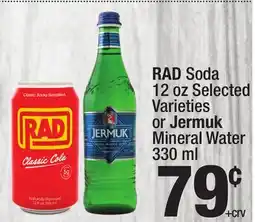 Super King Markets RAD Soda 12 oz Selected Varieties or Jermuk Mineral Water 330 ml offer