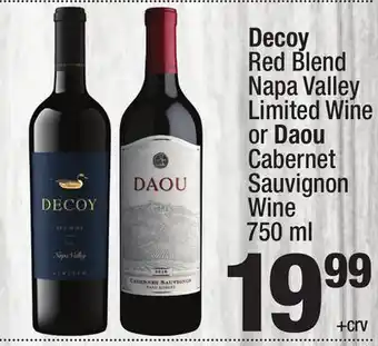 Super King Markets Decoy Red Blend Napa Valley Limited Wine or Daou Cabernet Sauvignon Wine offer