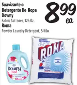 El Super Downy Fabric Softener, 125 Oz., Roma Powder Laundry Detergent, 5 Kilo offer