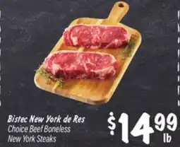 El Super Choice Beef Boneless New York Steaks offer