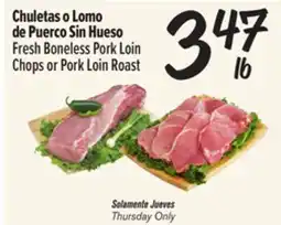 El Super Fresh Boneless Pork Loin Chops or Pork Loin Roast offer