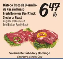 El Super Fresh Boneless Beef Chuck Steaks or Roast offer