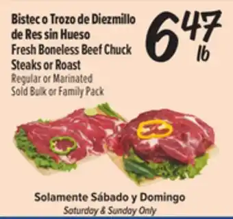 El Super Fresh Boneless Beef Chuck Steaks or Roast offer
