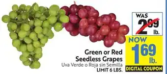 Foodmaxx Green or Red Seedless Grapes offer