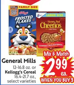 Foodmaxx General Mills 12-16.8 oz. or Kellogg's Cereal 16.4-21.7 oz offer