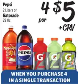 El Super Pepsi 2 Liters or Gatorade 28 Oz offer