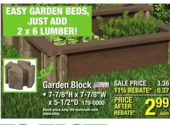 Menards Garden Block offer