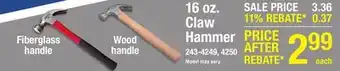 Menards 16 oz. Claw Hammer offer
