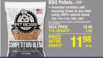 Menards BBQ Pellets offer