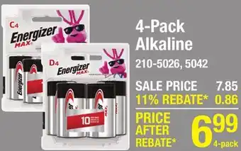 Menards 4-Pack Alkaline offer