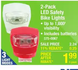 Menards 2-Pack LED Safety Bike Lights offer