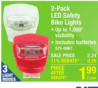 Menards 2-Pack LED Safety Bike Lights offer