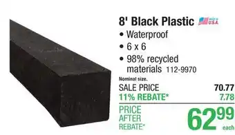 Menards 8' Black Plastic offer