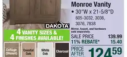 Menards Monroe Vanity offer
