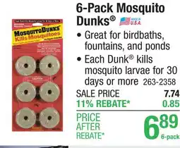 Menards 6-Pack Mosquito Dunks offer