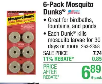 Menards 6-Pack Mosquito Dunks offer