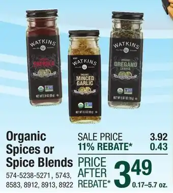 Menards Organic Spices or Spice Blends offer