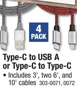 Menards Type-C to USB A or Type-C to Type-C offer