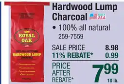 Menards Hardwood Lump Charcoal offer