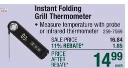 Menards Instant Folding Grill Thermometer offer