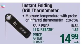 Menards Instant Folding Grill Thermometer offer